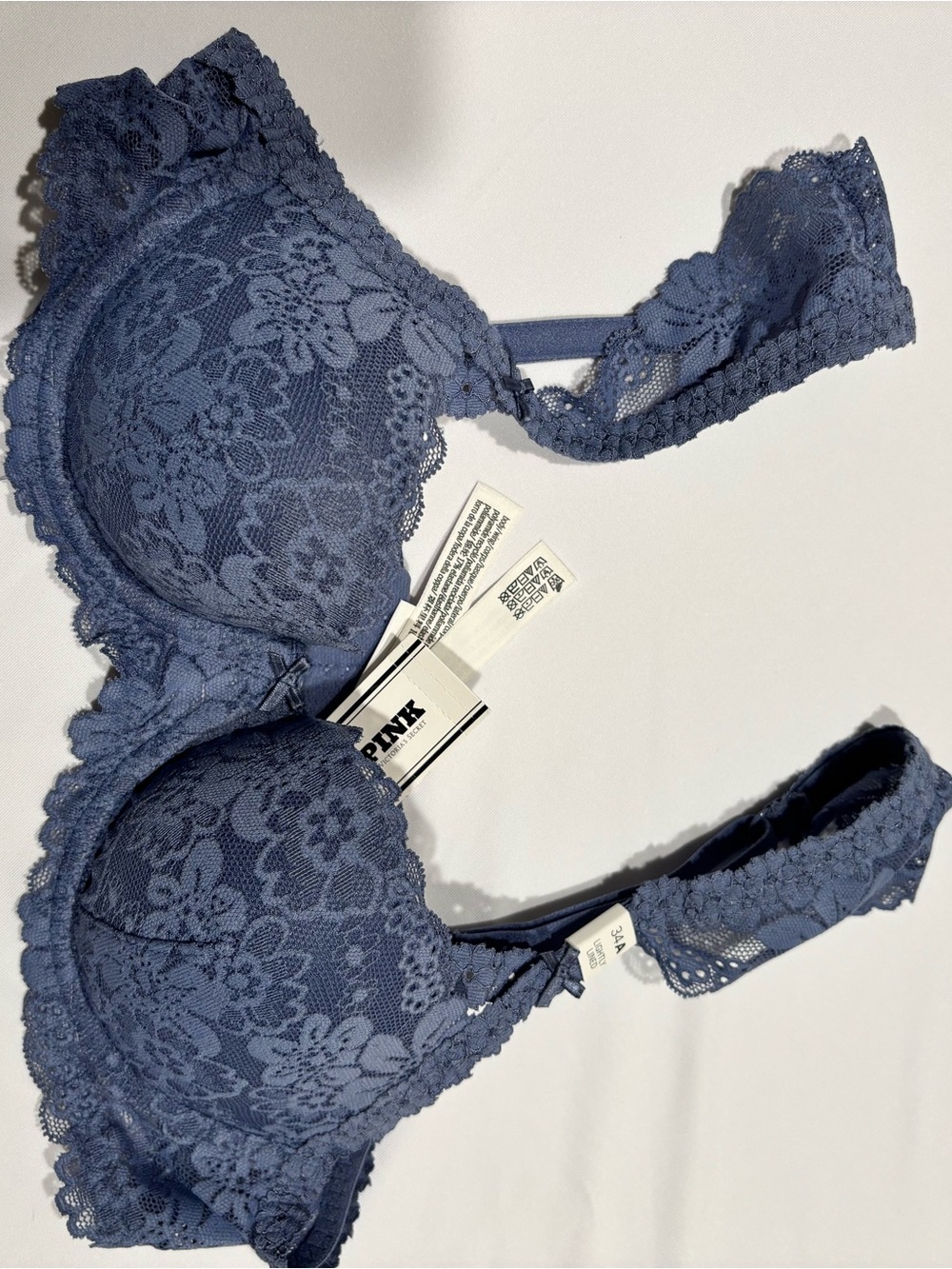 TWO New with Tags 32A PINK Victoria's Secret Beige and Blue Bras